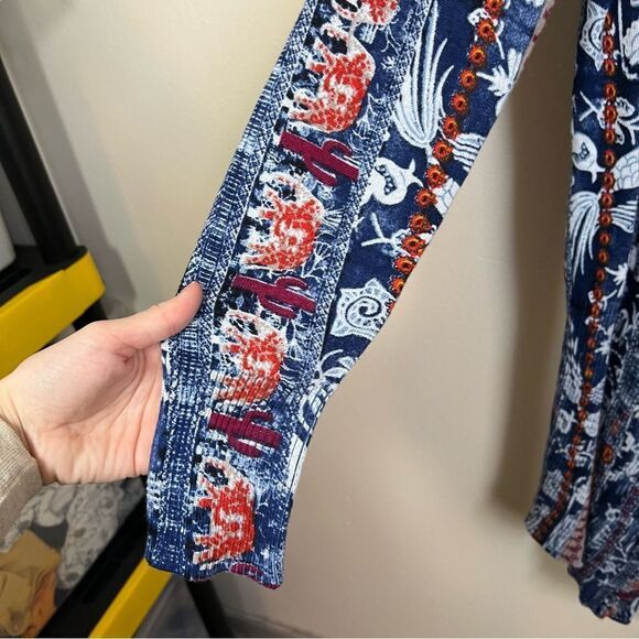 ✨ Desigual Women’s Blue Santorini Cactus Print Cardigan Sweater - Picture 7 of 16